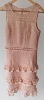 Romantyczna koronkowa sukienka w stylu vintage / boho — pudrowy róż, rozmiar M/L